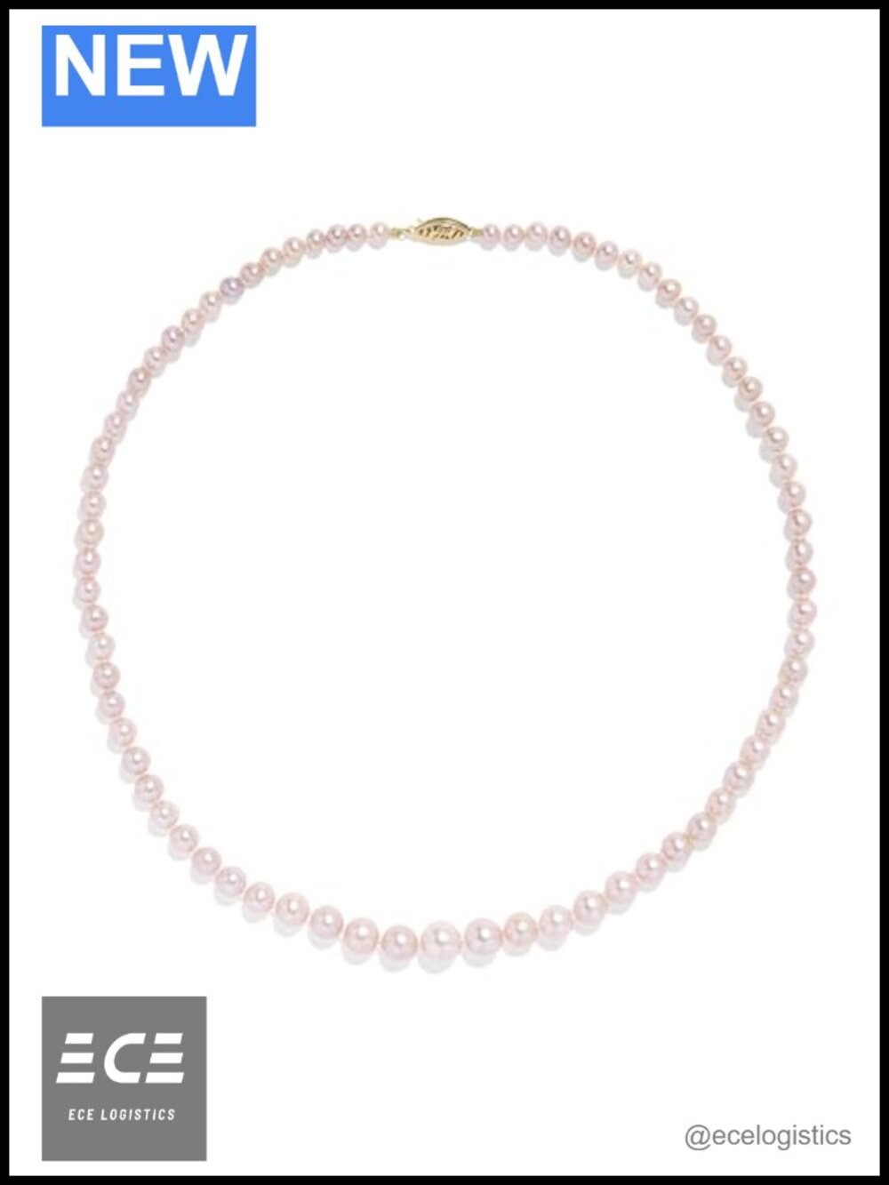 14K White Gold Yellow Gold Pink Freshwater Pearl 4mm-9mm Necklace 18"
